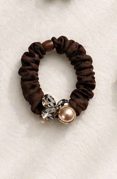 Crystal Stone and Beads Rubber Band