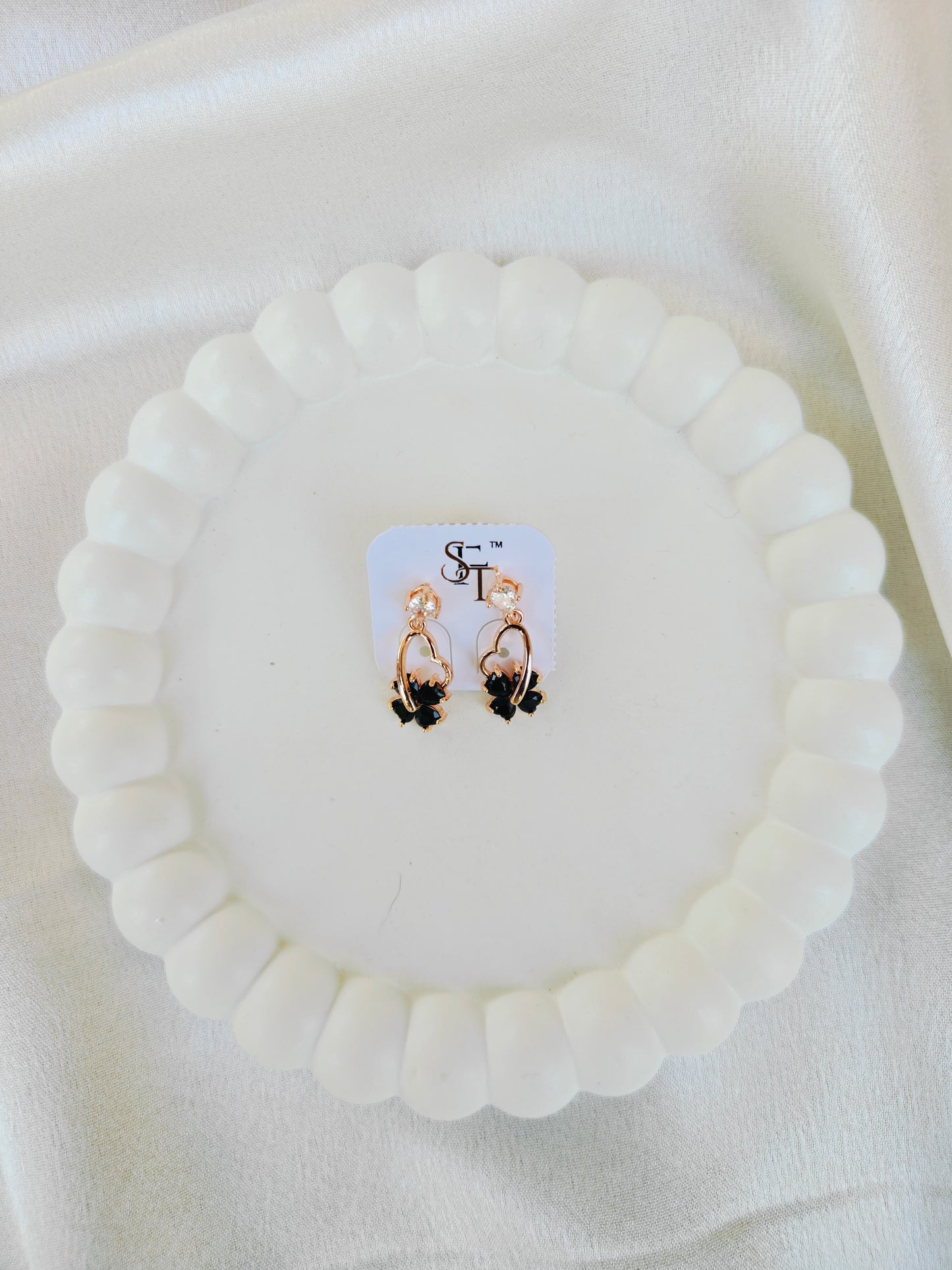 AD Stone Floral Drop Earring