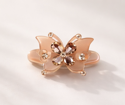 Crystal Butterfly Saree Clip