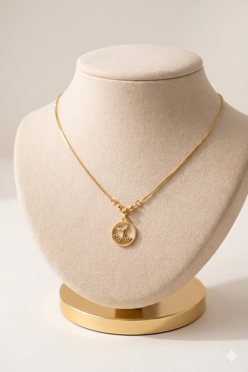 Elegant Gold Dolphin Pendant Chain