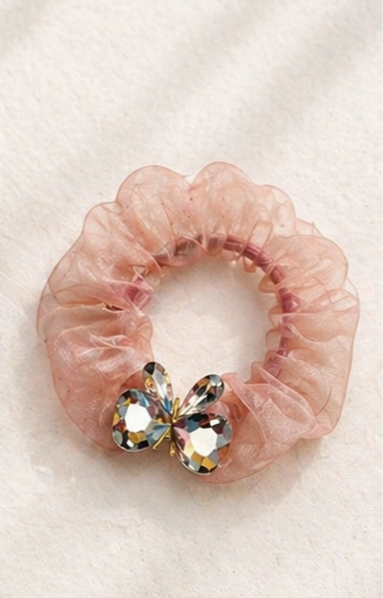 Crystal Stone and Beads Rubber Band