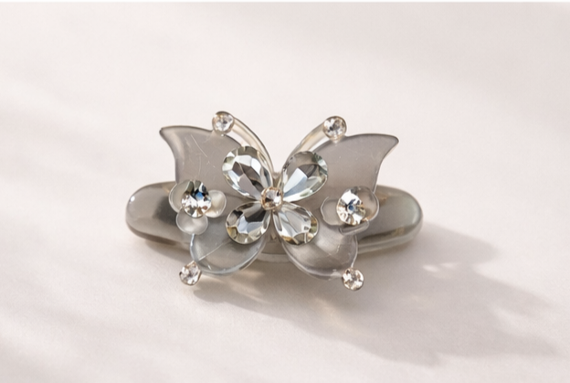Crystal Butterfly Saree Clip