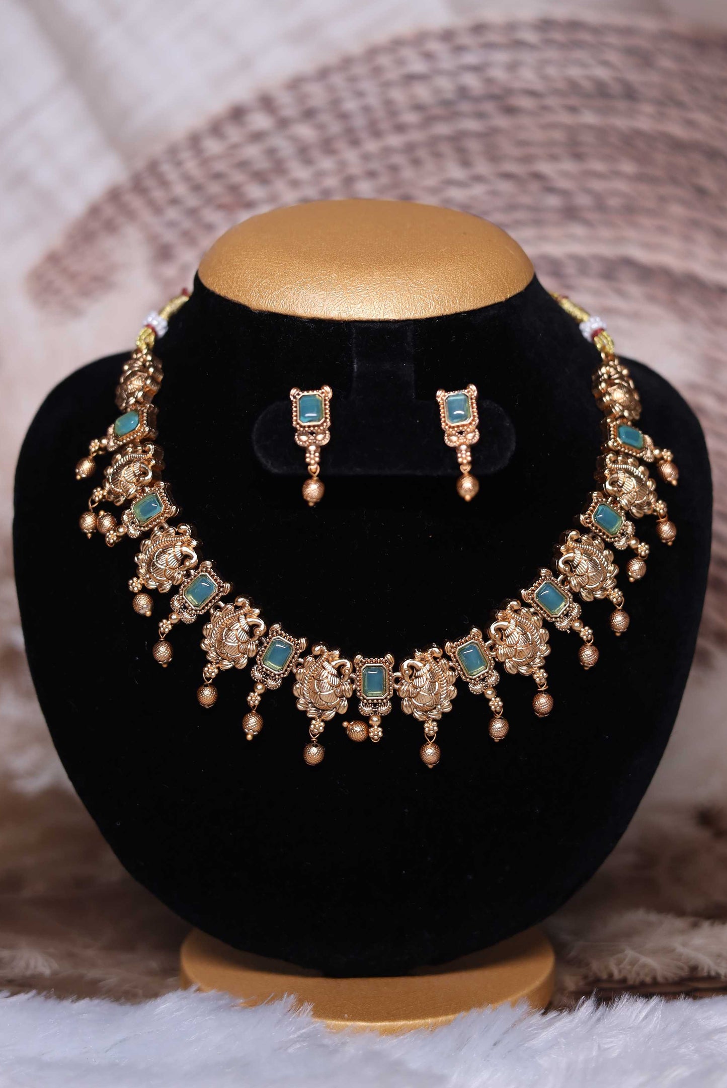 Advika Mint Heritage Choker Set