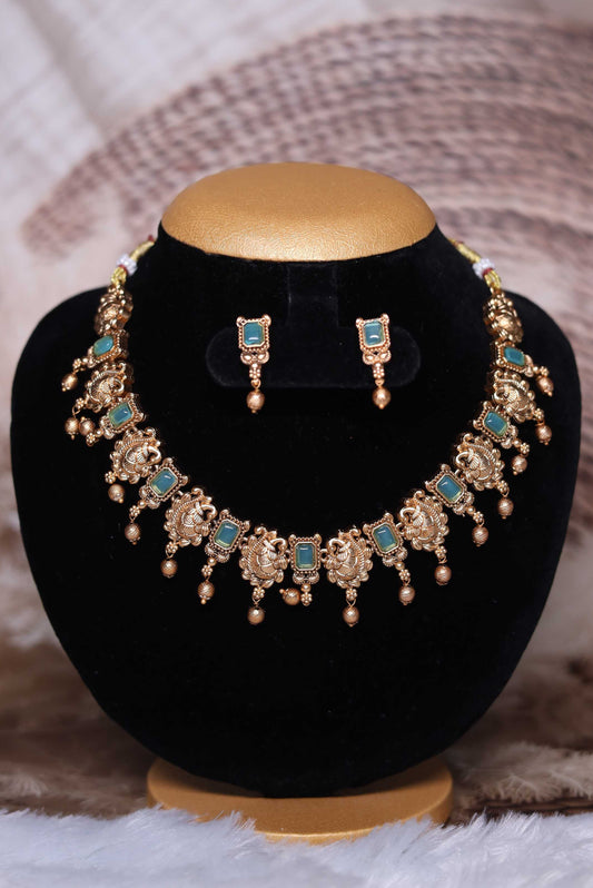 Advika Mint Heritage Choker Set