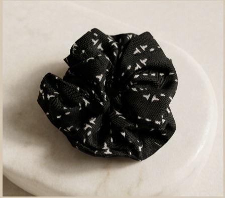 Geometric Black Scrunchies