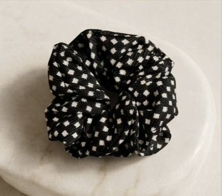 Geometric Black Scrunchies