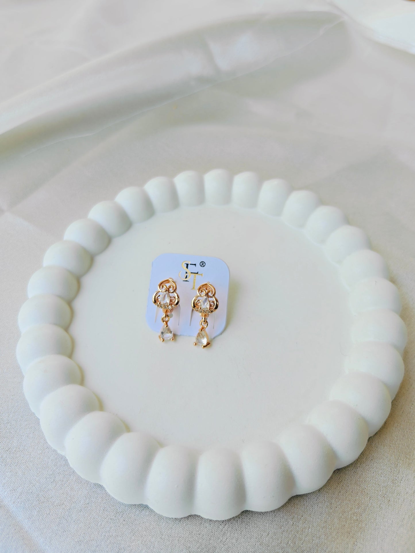 Seafoam Filigree Teardrop Earrings