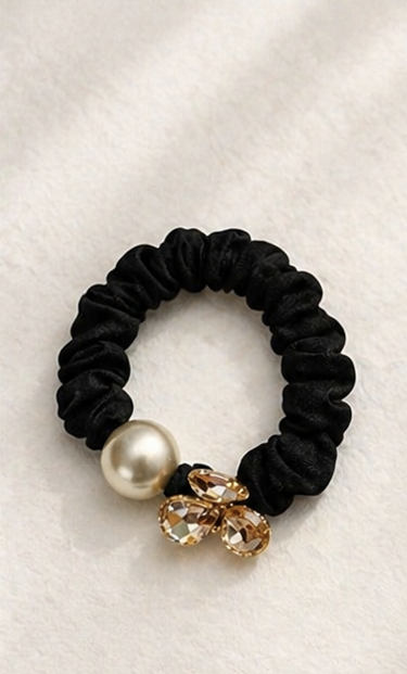 Crystal Stone and Beads Rubber Band