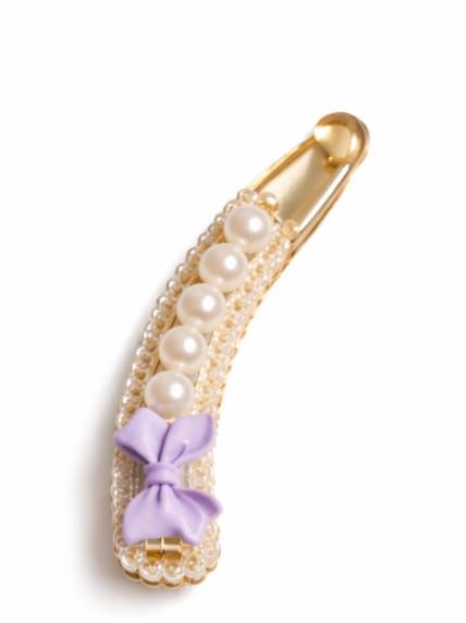 Pearl Bow Snap Clip