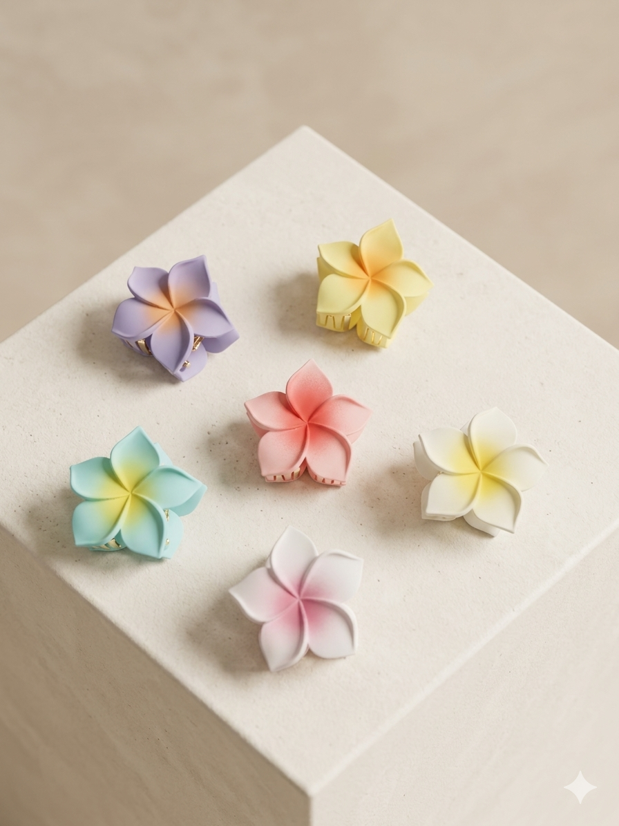 Petals Pastel Plumeria Hair Clip