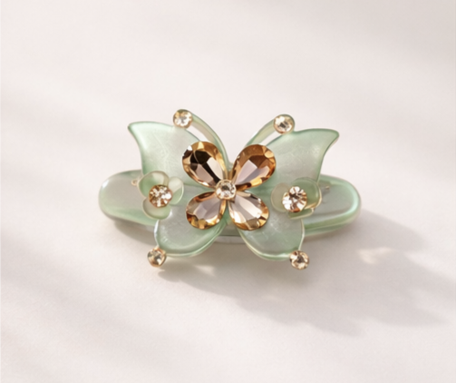 Crystal Butterfly Saree Clip