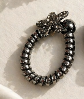Crystal Stone and Beads Rubber Band
