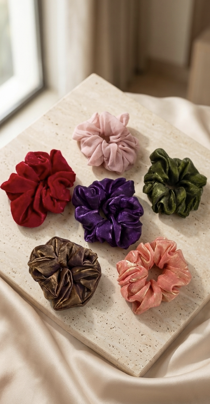 Space Silk Scrunchies
