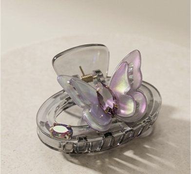 Monarch Crystal-Cut Butterfly Claw Clip