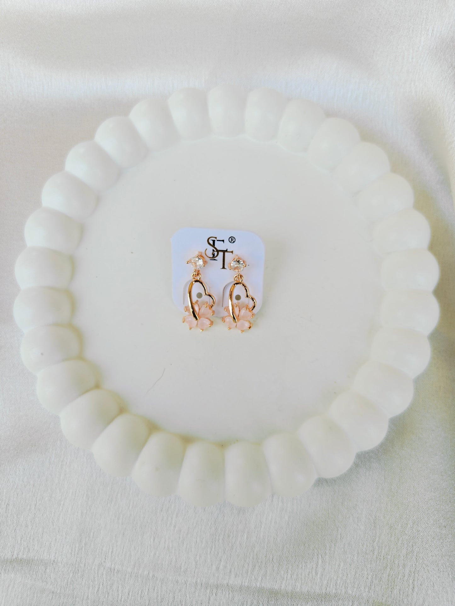 AD Stone Floral Drop Earring