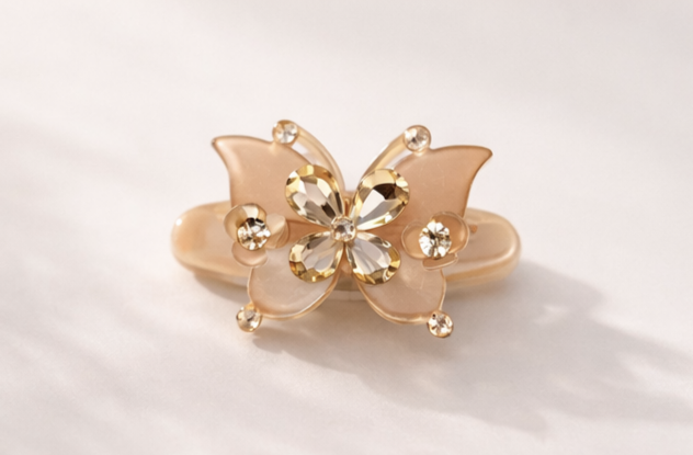 Crystal Butterfly Saree Clip