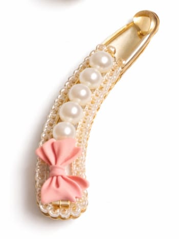 Pearl Bow Snap Clip