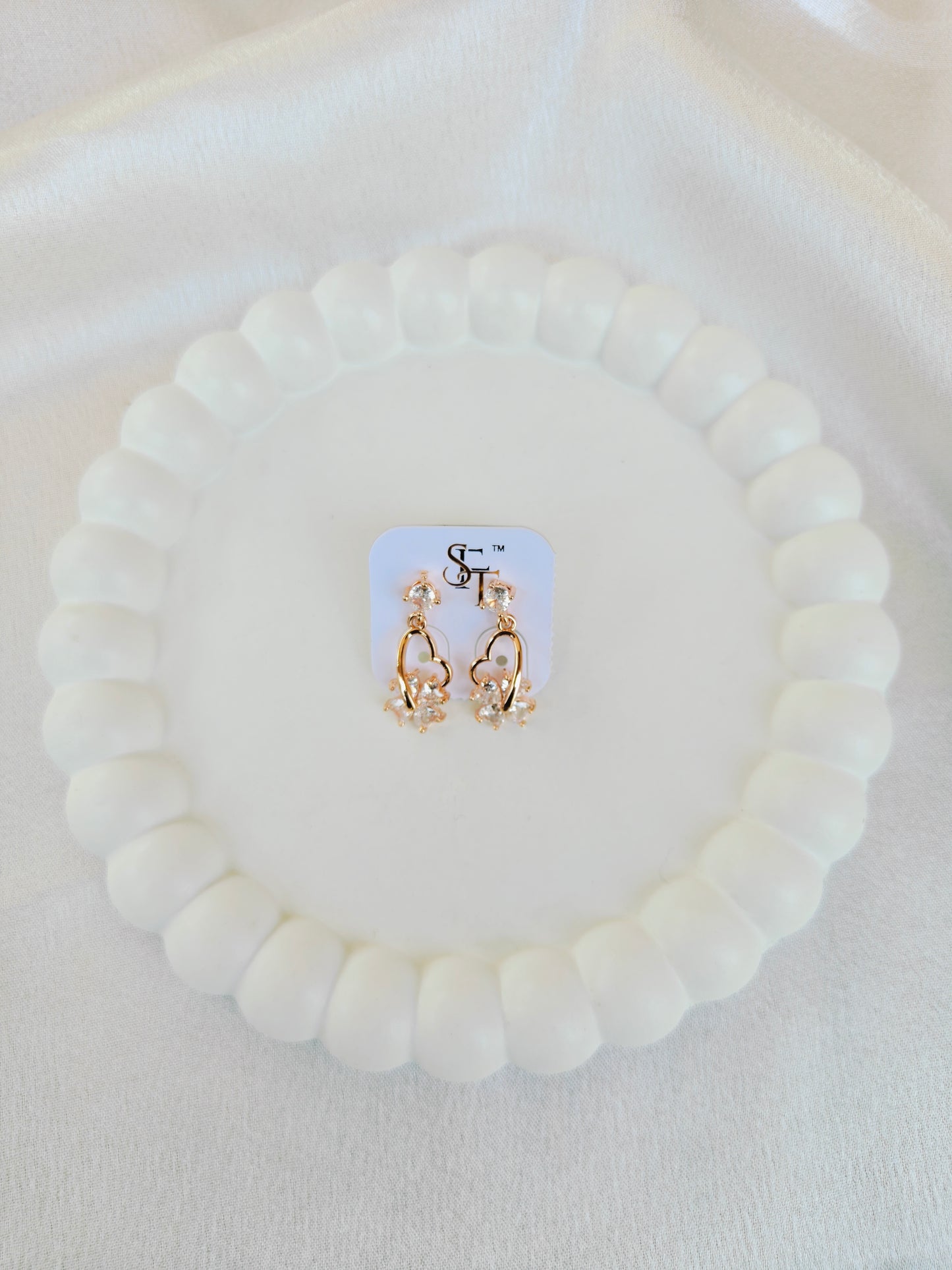 AD Stone Floral Drop Earring