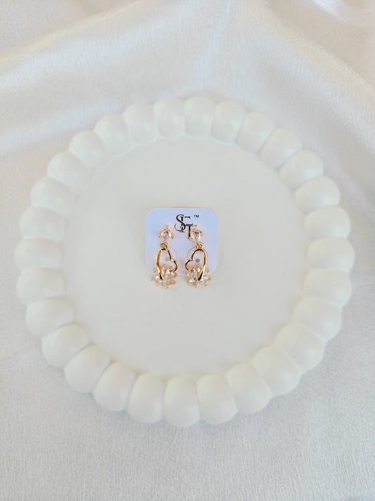 AD Stone Floral Drop Earring