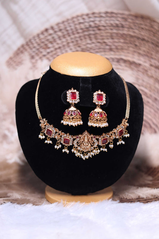 Lakshmi Royal Temple Choker & Jhumka Set