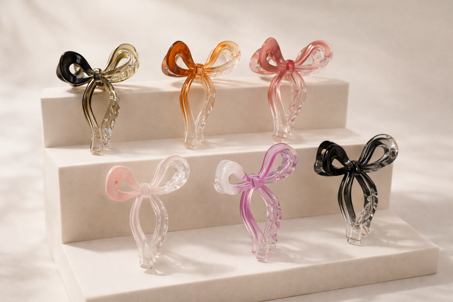 Luxe Bow Crystal Hair Claw Clip