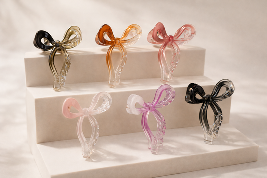 Luxe Bow Crystal Hair Claw Clip