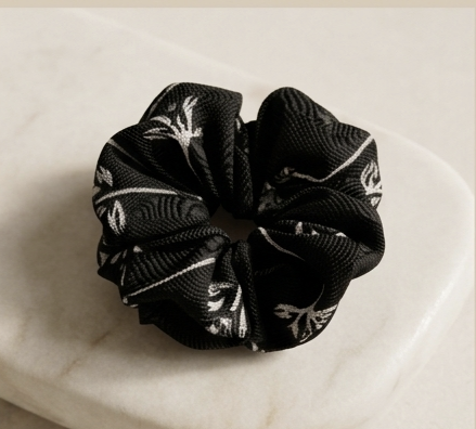 Geometric Black Scrunchies