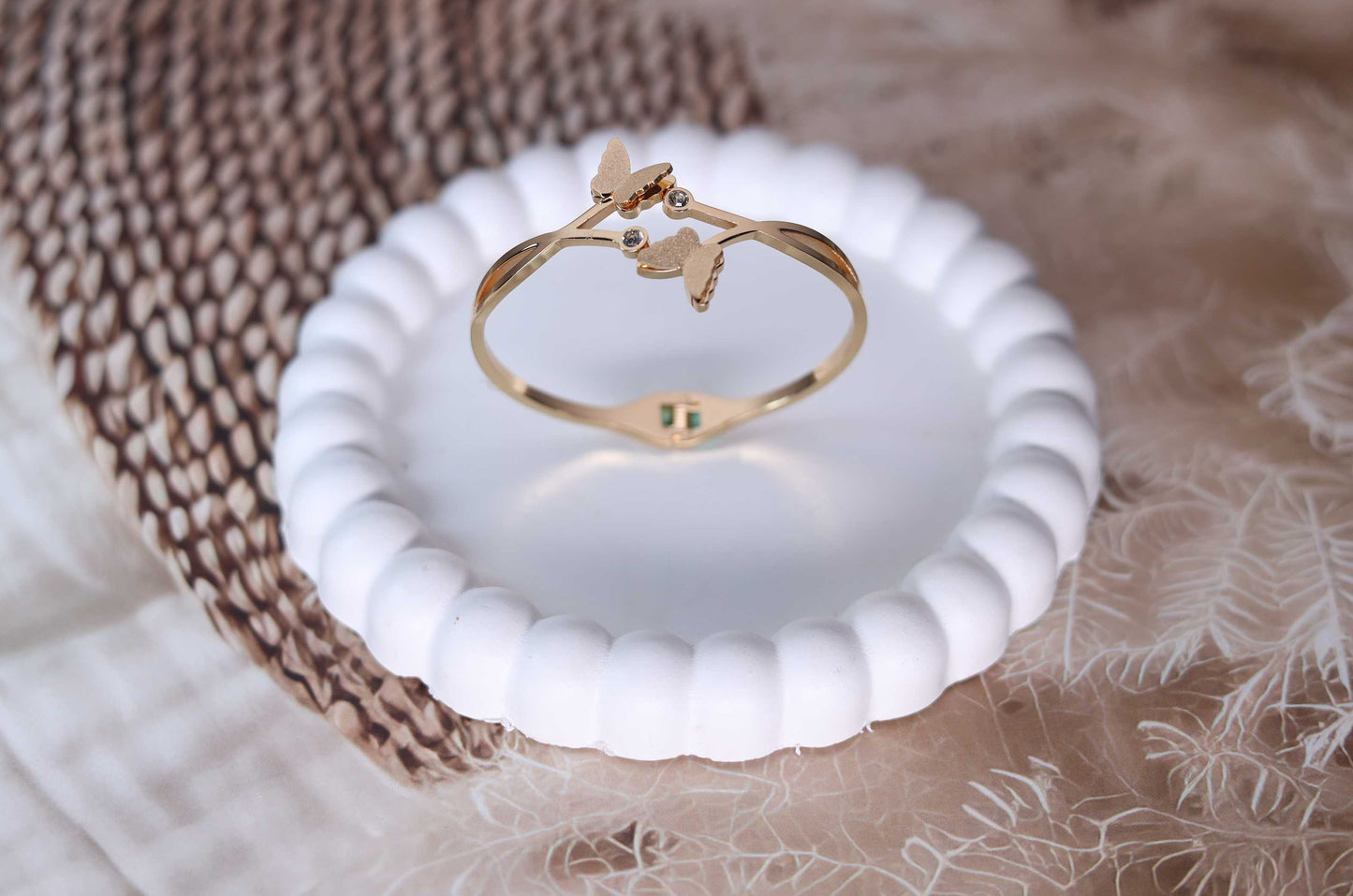 Golden Dual-Butterfly Bracelet