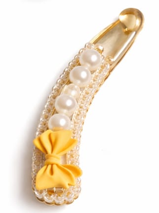 Pearl Bow Snap Clip