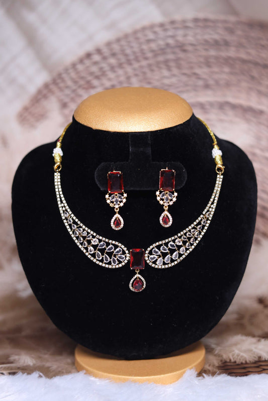 Eshana Crimson Wing Choker Set