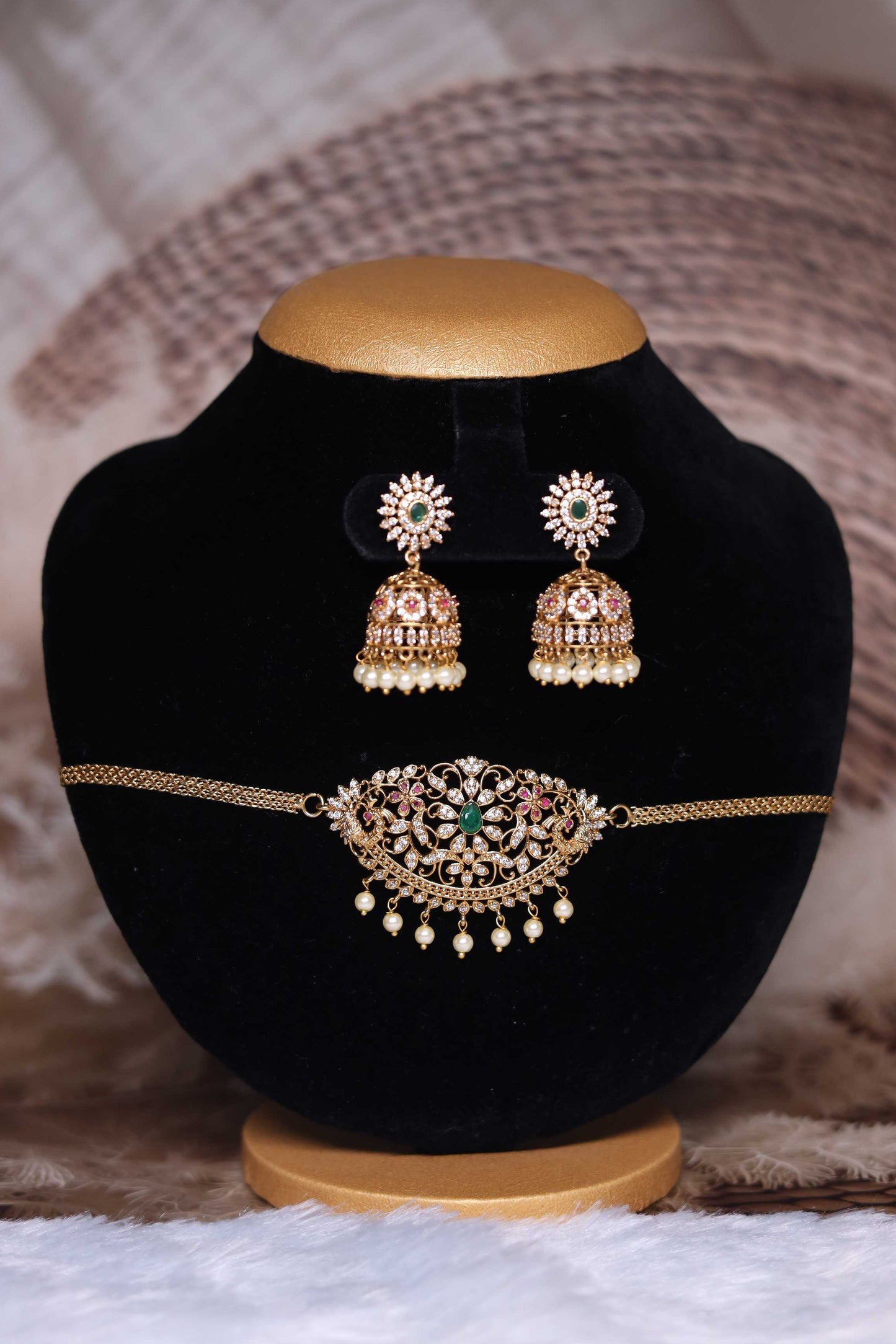 Tarika Floral Mesh Choker Set